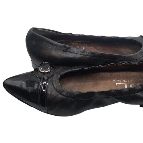 Attilio Giusti Leombruni AGL BLACK PATENT LEATHER Pointed-T Ballet Flats Size 38 - Picture 10 of 12